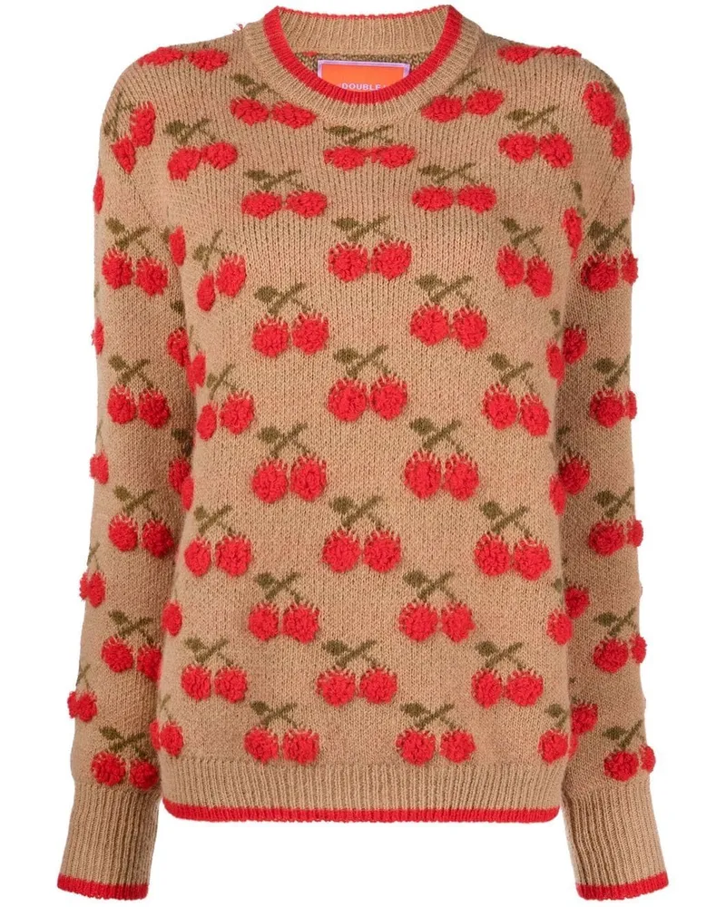 La DoubleJ Intarsien-Pullover mit Kirschen - Nude Nude