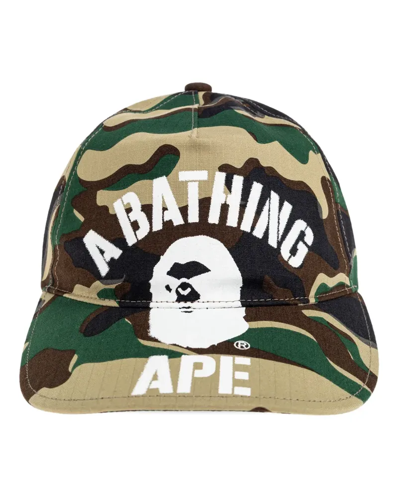 BAPE camouflage-pattern logo-print baseball cap - Grün Grün