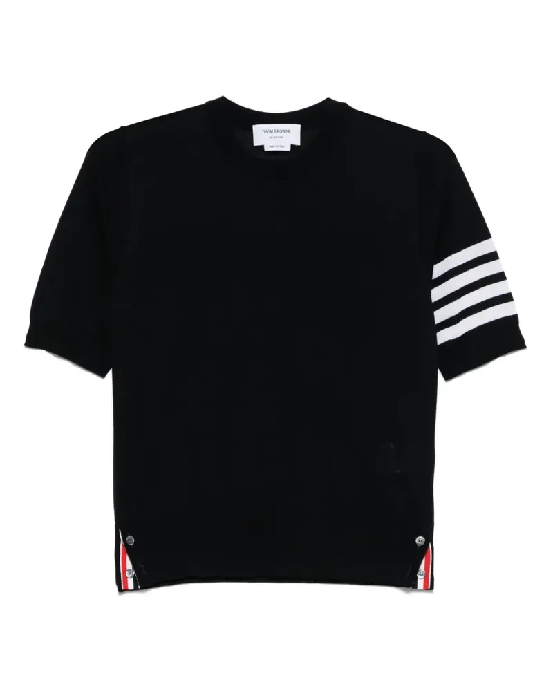 Thom Browne Gestreiftes T-Shirt aus Feinstrick - Blau Blau