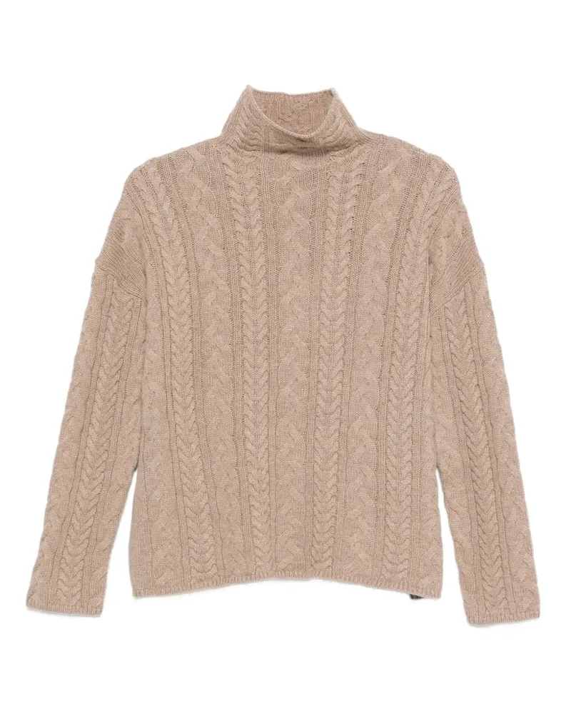 Max Mara Max Mara Rollkragenpullover mit Zopfmuster - Braun Braun