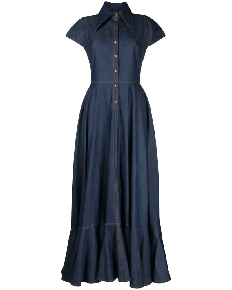 Saiid Kobeisy Ausgeblichenes Jeans-Maxikleid - Blau Blau