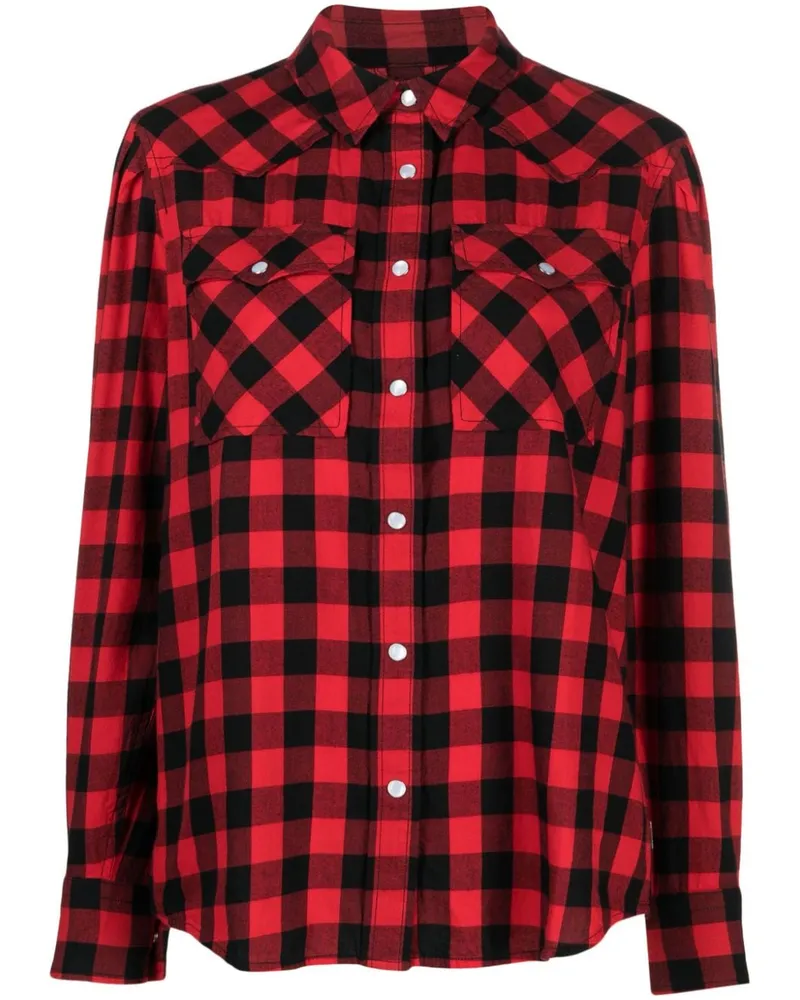 Woolrich Kariertes Flanellhemd - Rot Rot