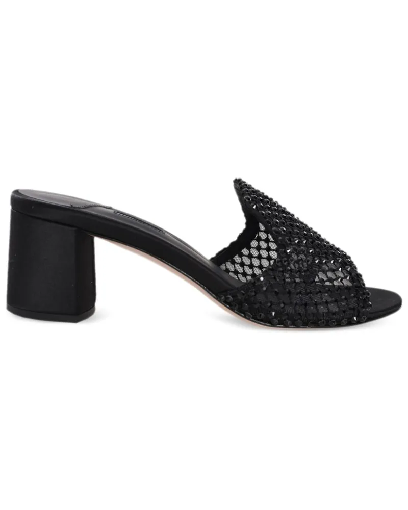 Le Silla Gilda Mules mit Kristallen - Schwarz Schwarz