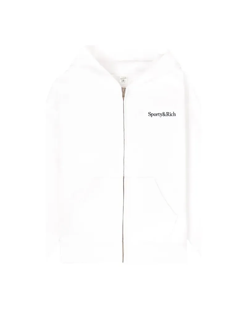 SPORTY & RICH Hoodie mit Serif-Logo-Stickerei - Weiß Weiß