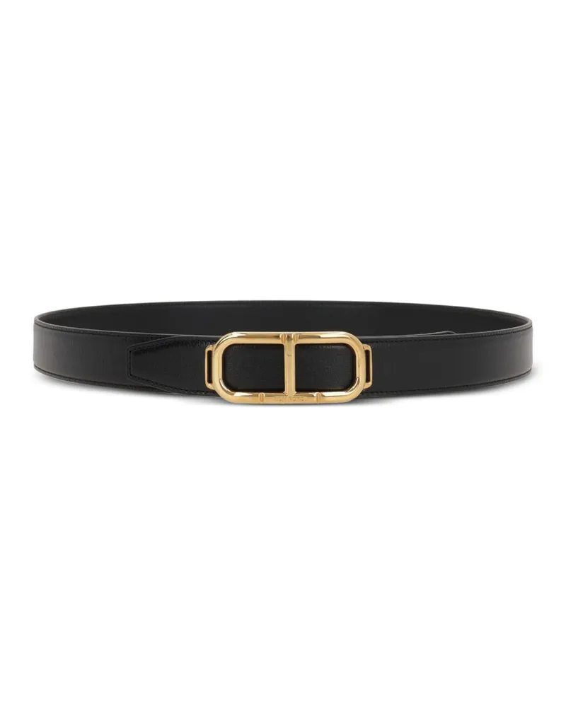 Tom Ford Gürtel mit Oval T-Schnalle - Schwarz Schwarz