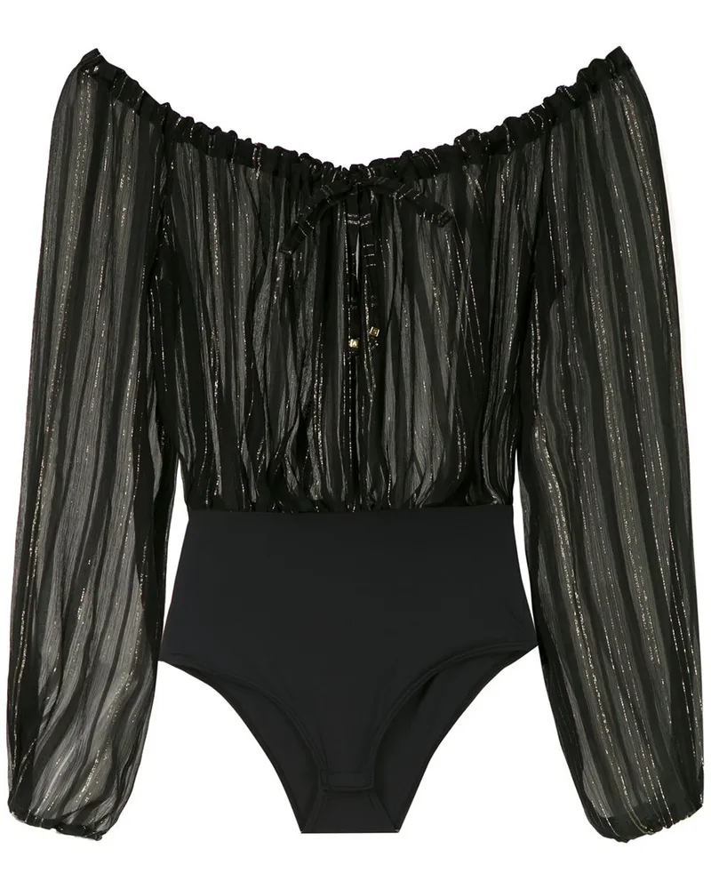 Amir Slama Body im Metallic-Look - Schwarz Schwarz