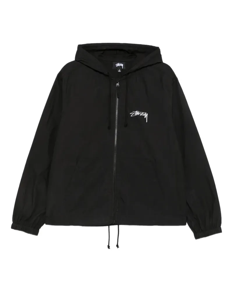 Stüssy Kapuzenjacke mit Logo-Print - Schwarz Schwarz