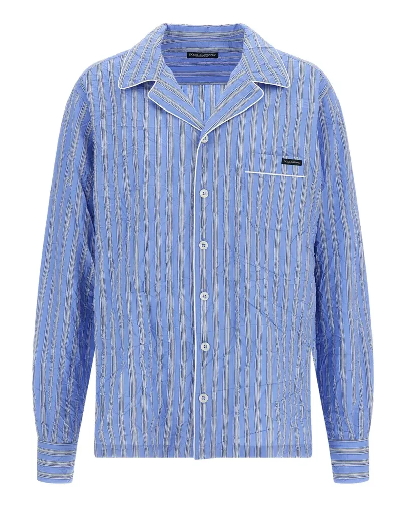 Dolce & Gabbana Gestreiftes Hemd in Knitteroptik - Blau Blau