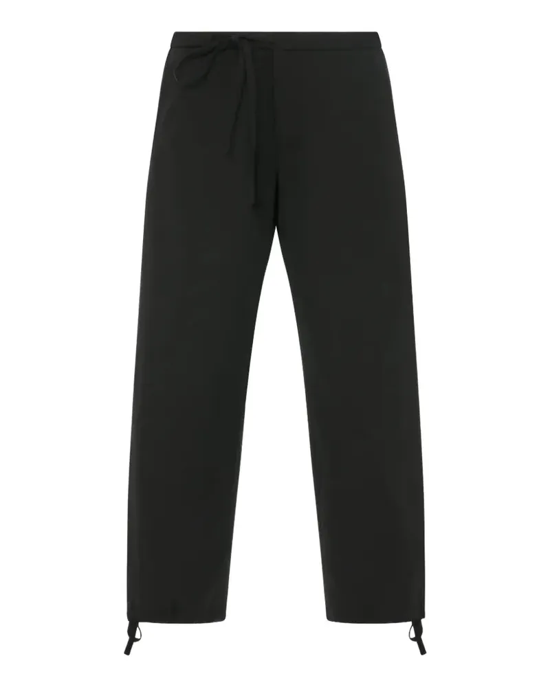 6397 drawstring-ankle wool-twill trousers - Schwarz Schwarz