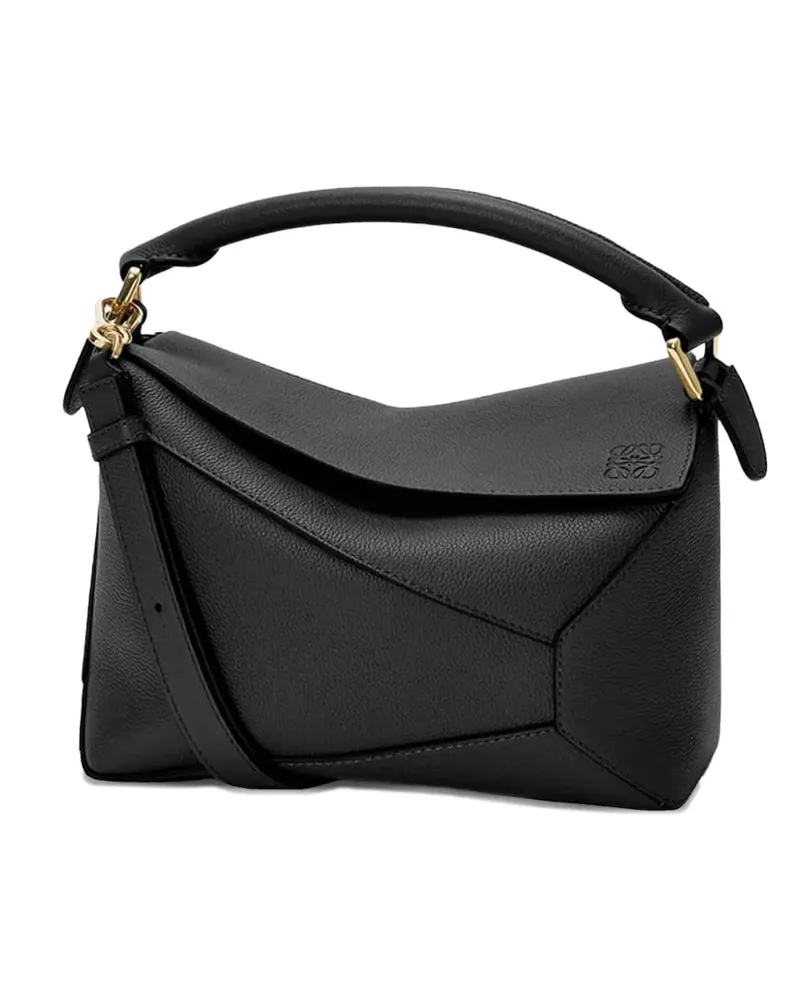 Loewe small Puzzle Edge leather tote bag - Schwarz Schwarz