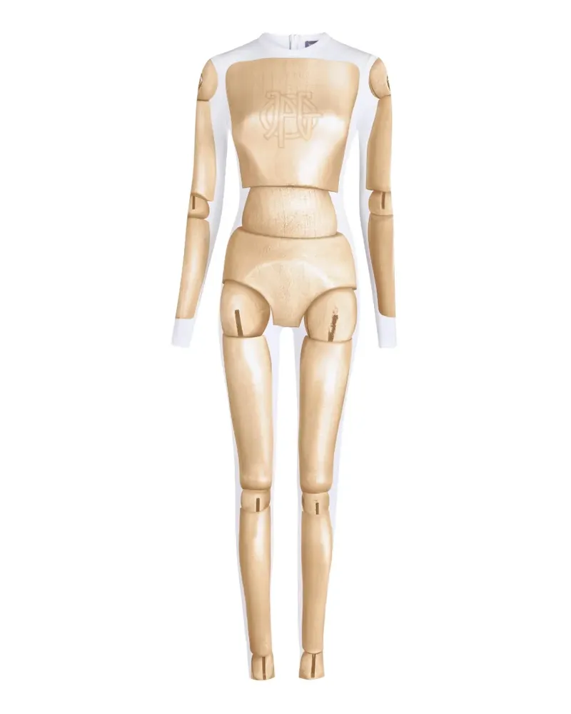 Jean Paul Gaultier Jumpsuit mit Holz-Print - Nude Nude