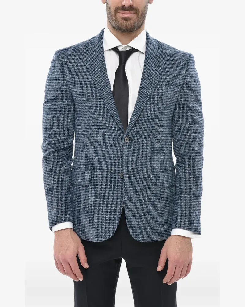 Corneliani checked single-breasted blazer - Blau Blau