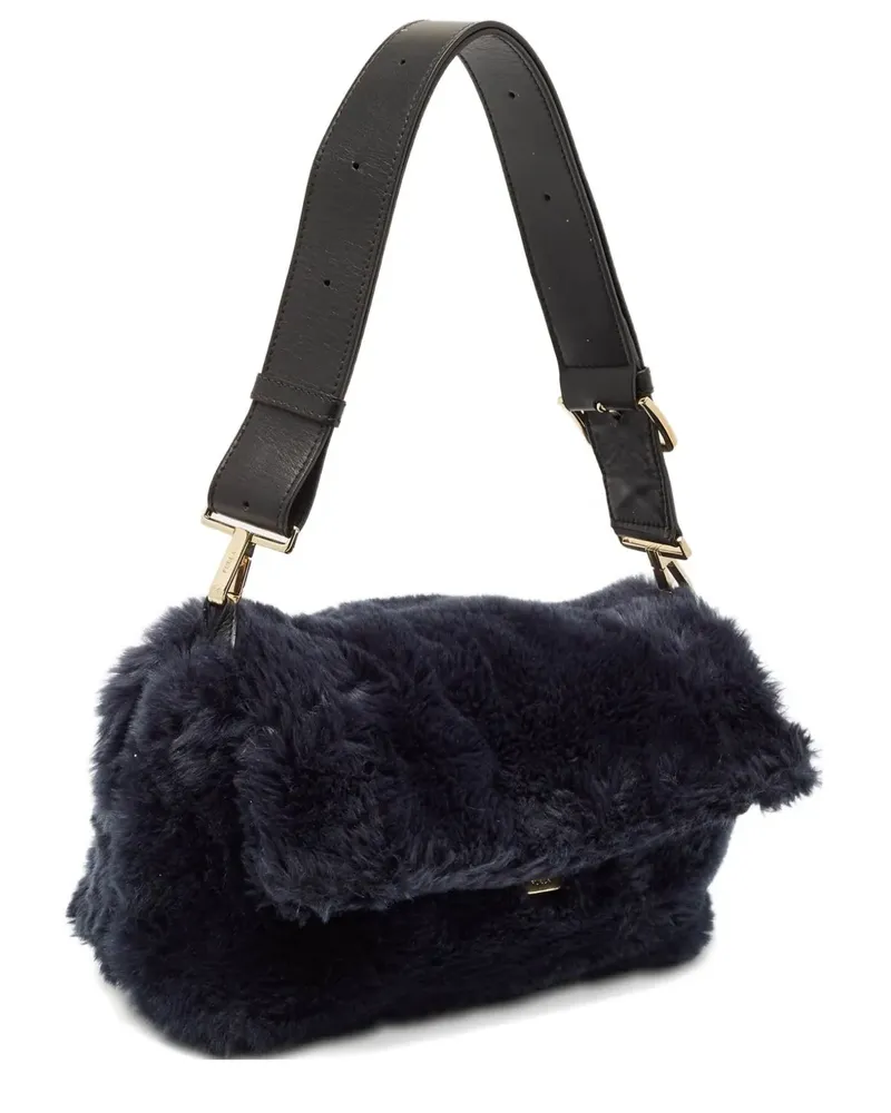 Furla Schultertasche aus Faux Fur - Blau Blau