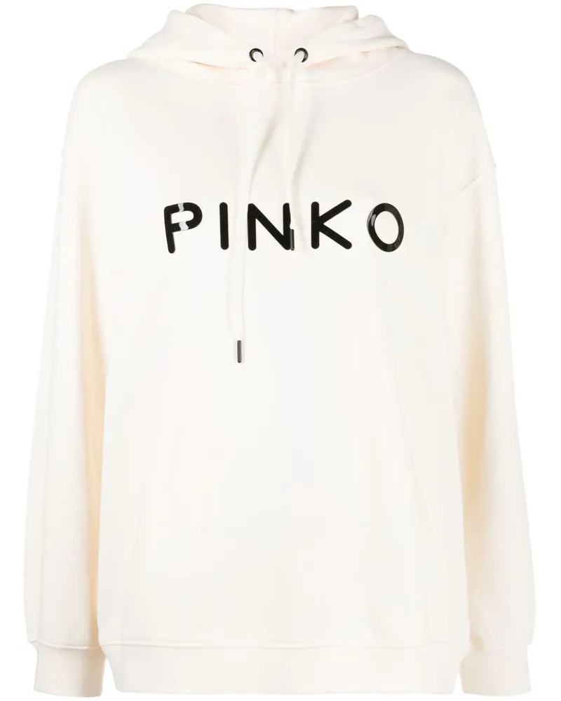 Pinko Hoodie mit Logo-Prägung Rosa