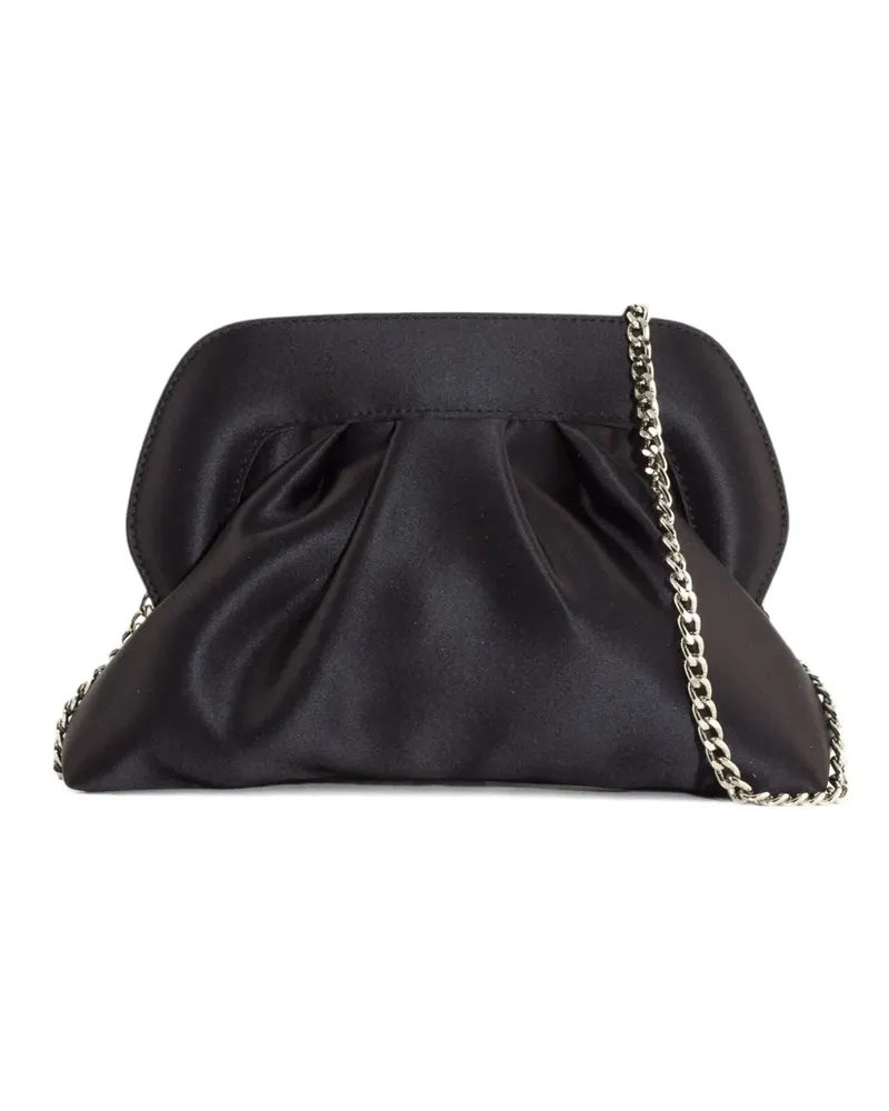FESTA Milano Geraffte Clutch mit Kettenriemen - Schwarz Schwarz