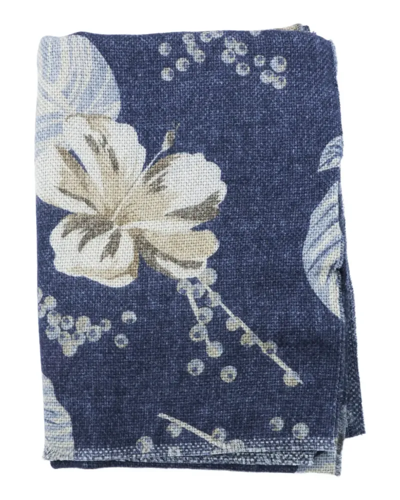 Altea floral-print wool scarf - Blau Blau