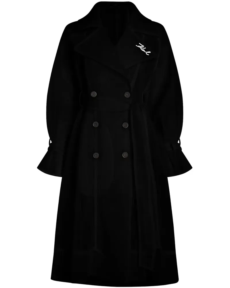 Karl Lagerfeld Trenchcoat aus Mesh - Schwarz Schwarz