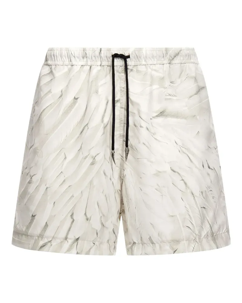 Roberto Cavalli Ice Feathers print swim trunks - Weiß Weiß