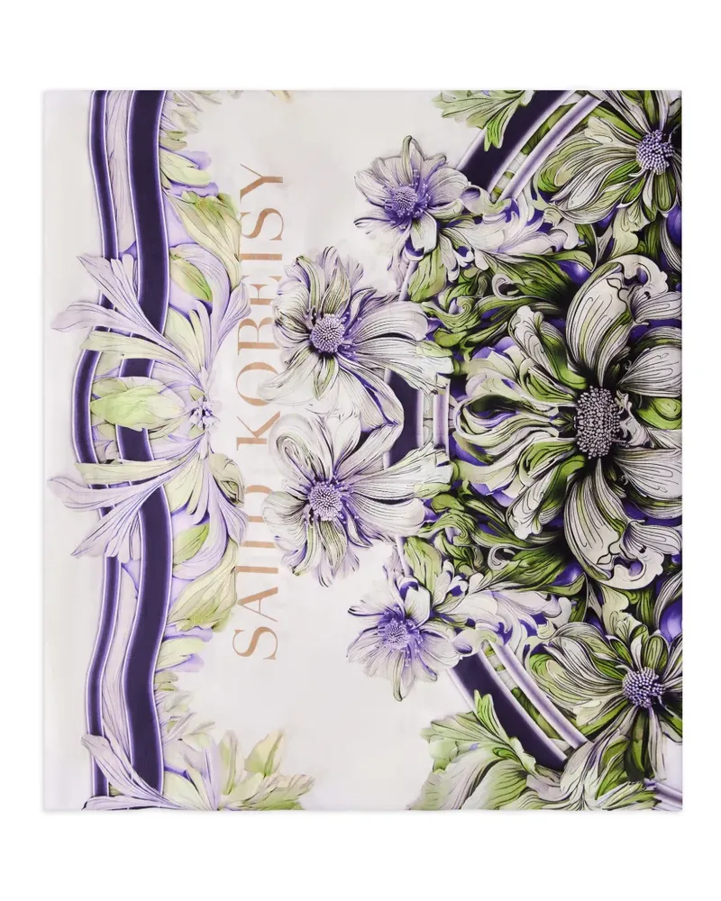 Saiid Kobeisy Schal mit Blumen-Print - Weiß Weiß