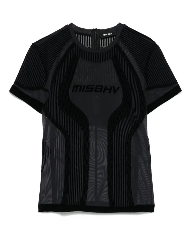 MISBHV Beflocktes T-Shirt aus Mesh - Schwarz Schwarz