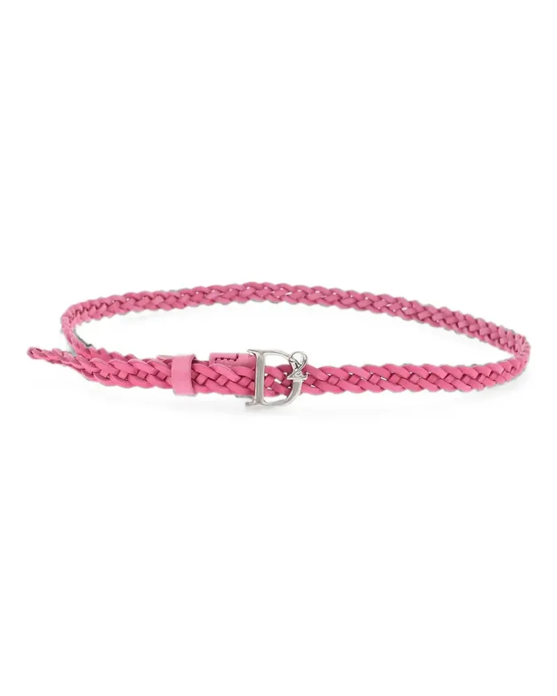 Dsquared2 braided logo-buckle belt - Rosa Rosa