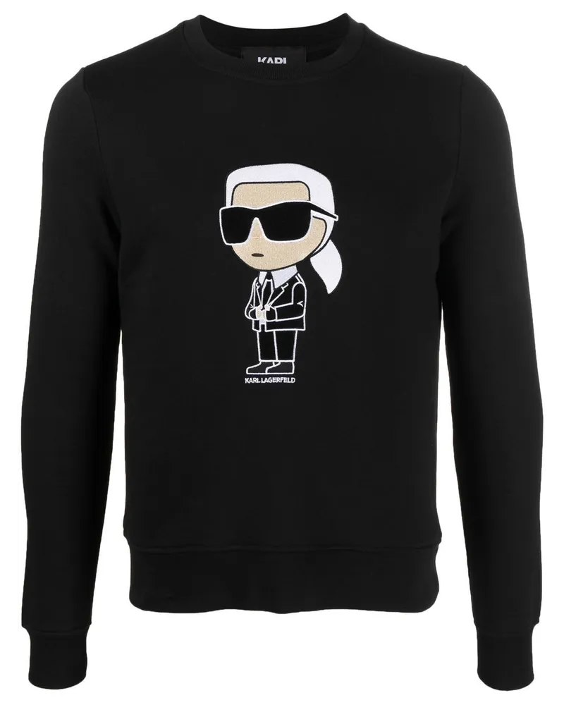 Karl Lagerfeld Ikon Sweatshirt aus Bio-Baumwolle - Schwarz Schwarz