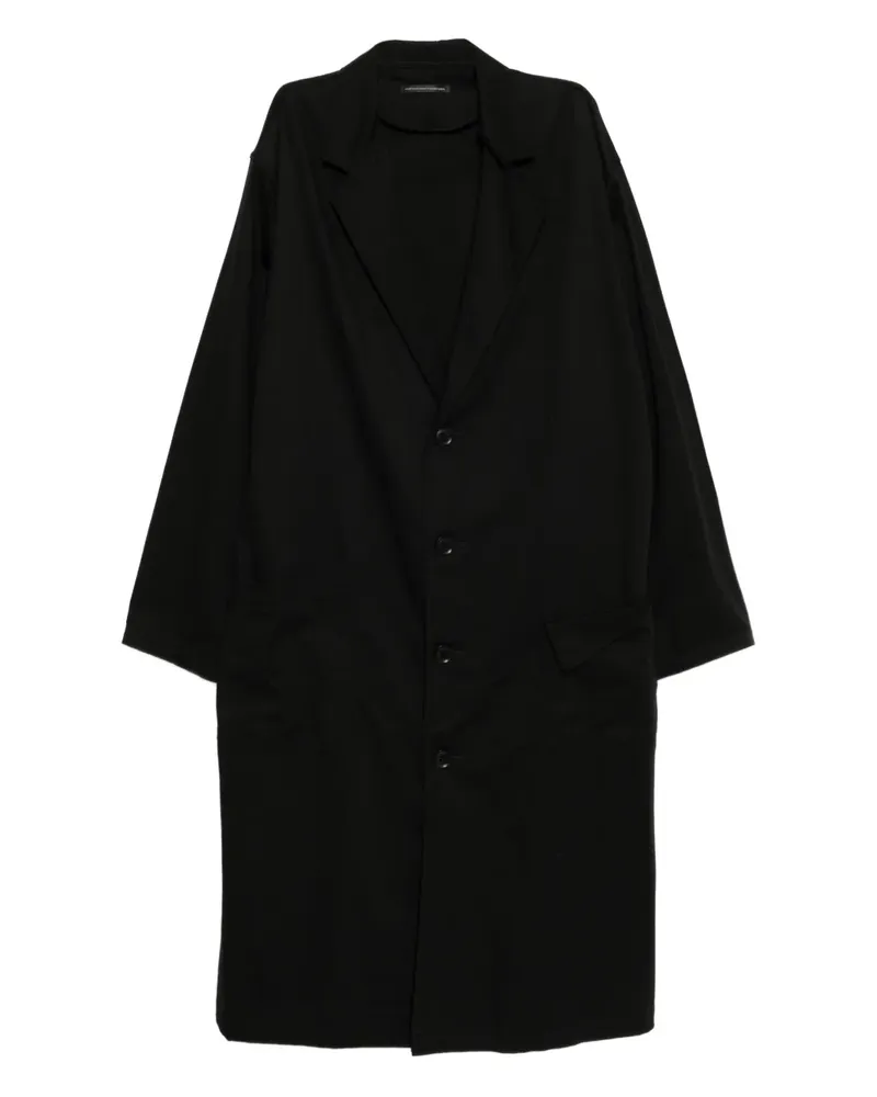 Yohji Yamamoto Mantel mit Besatzstreifen - Schwarz Schwarz
