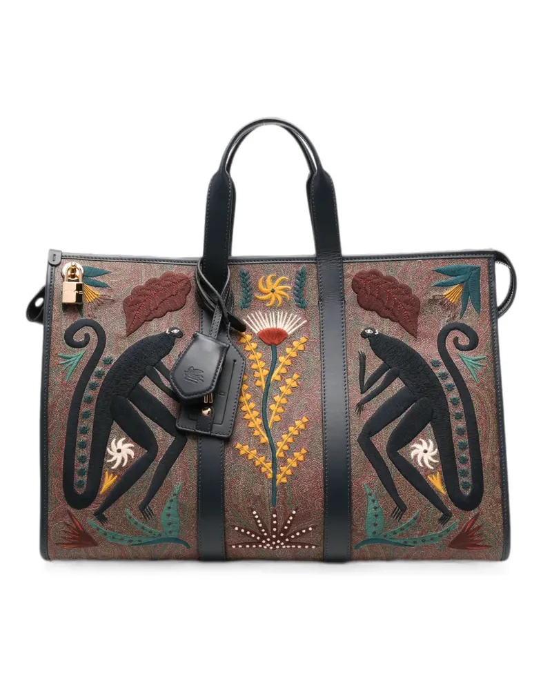 Etro Tote Bag mit Paisley-Stickerei - Nude Nude
