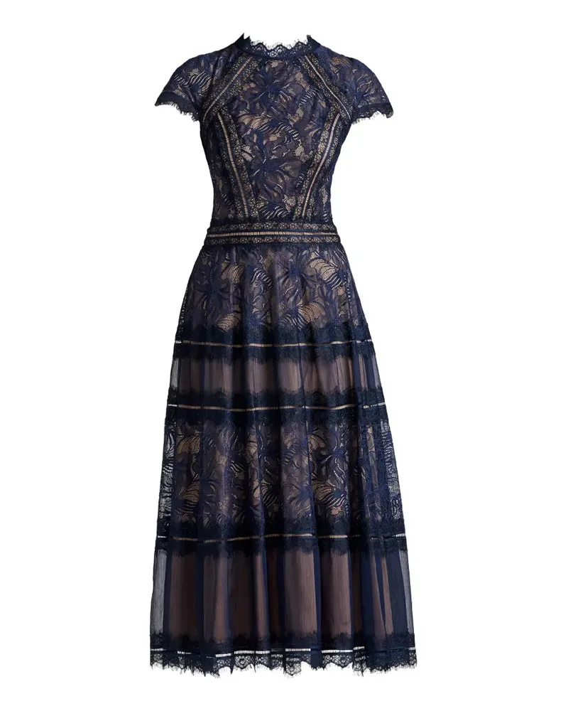 Tadashi Shoji Ahern embroidered tiered midi dress - Blau Blau