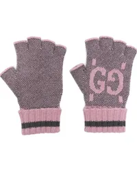 Gucci Fingerlose Kaschmirhandschuhe mit GG Rosa