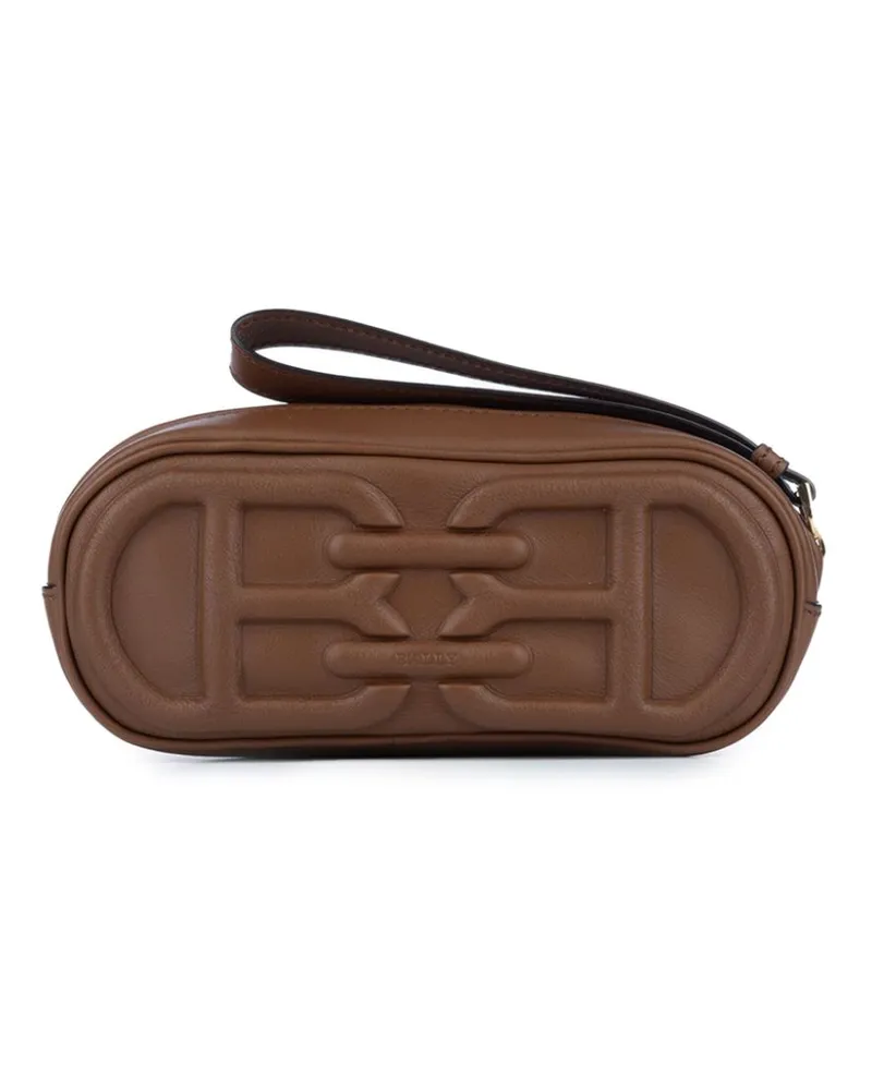 Bally Clutch mit Logo-Prägung - Braun Braun