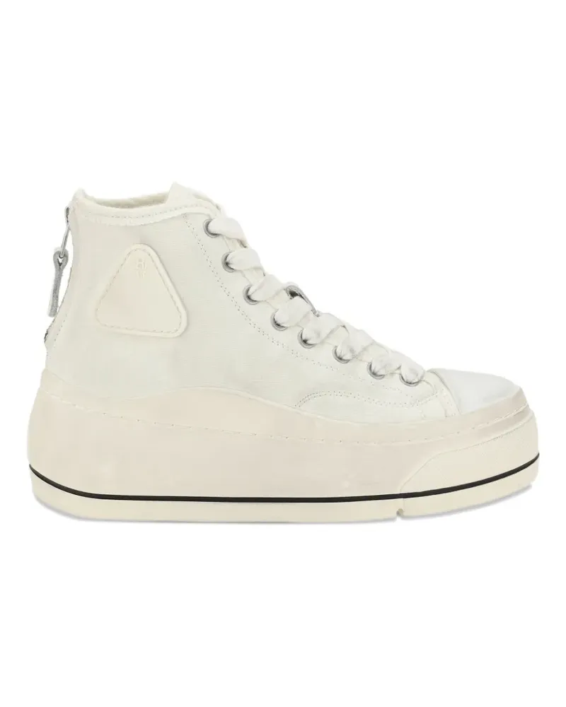 R13 back-zip high-top sneakers - Weiß Weiß