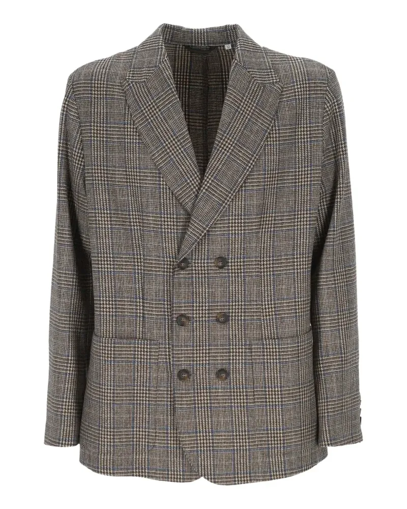GUGLIELMINOTTI Prince of Wales-pattern double-breasted blazer - Braun Braun