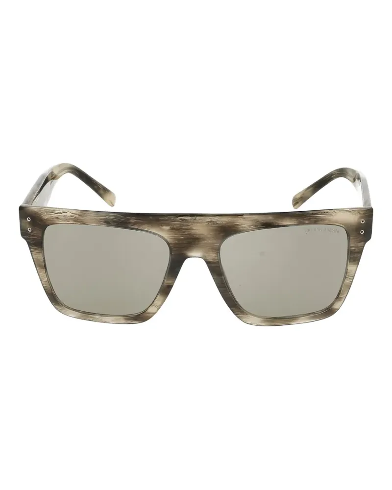 Giorgio Armani striped square-frame sunglasses - Nude Nude