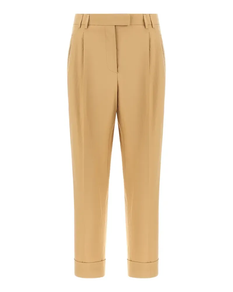 Alberto Biani Albertino pleated cotton trousers - Nude Nude