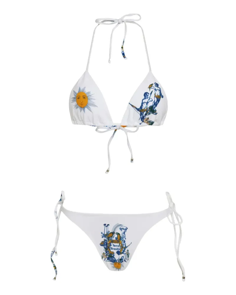 Amir Slama sun-print bikini - Weiß Weiß