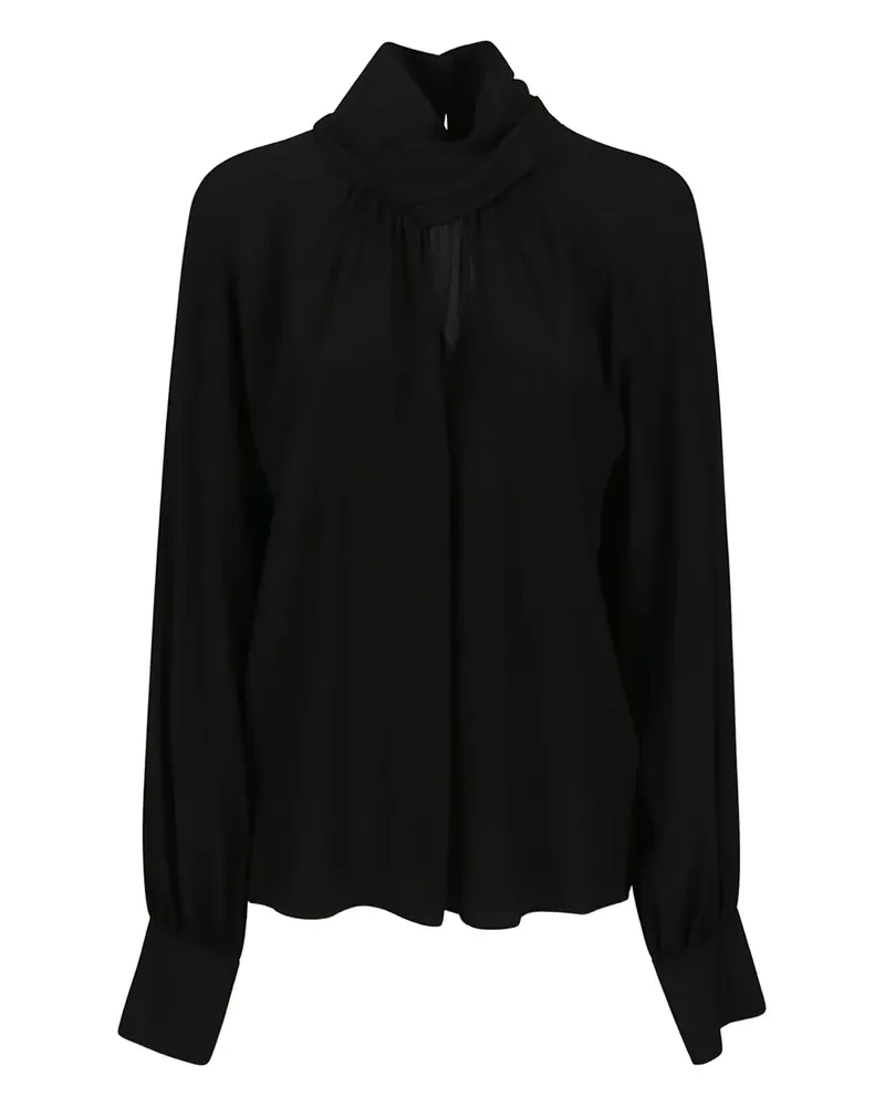 Federica Tosi high-neck balloon-sleeve blouse - Schwarz Schwarz