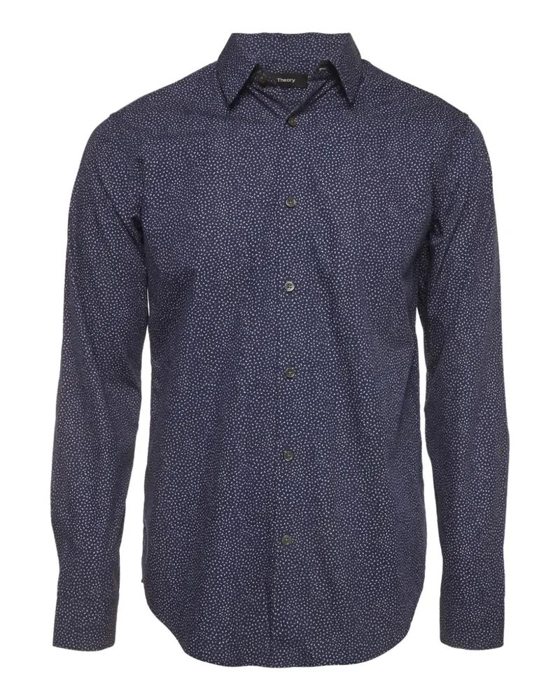FourTwoFour on Fairfax Irving Hemd mit Flecken-Print - Blau Blau