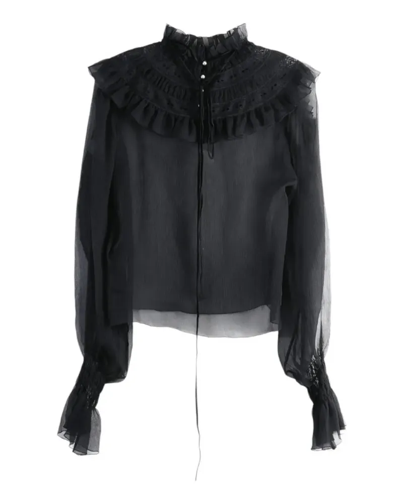 Ann Demeulemeester Gerüschte Palvi Bluse - Schwarz Schwarz