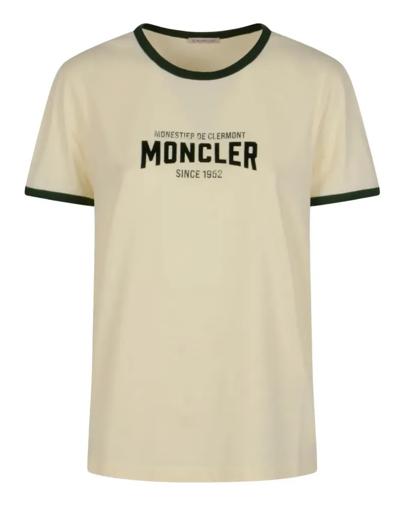 Moncler logo-print cotton T-shirt - Nude Nude
