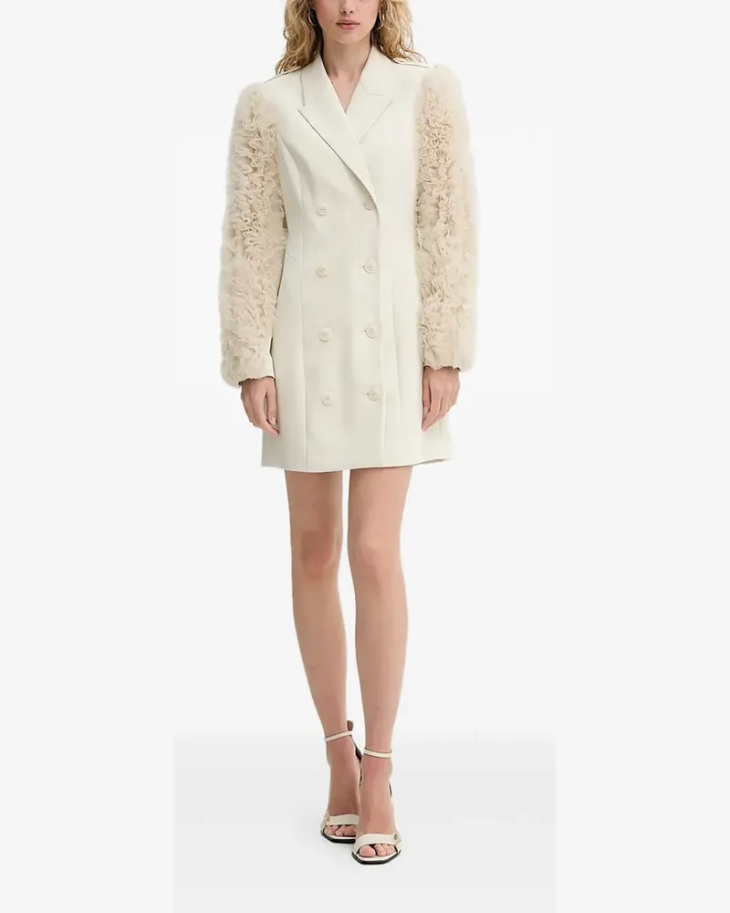 BRUUNS BAZAAR Doppelreihiges Kleid mit Rüschenärmeln - Nude Nude