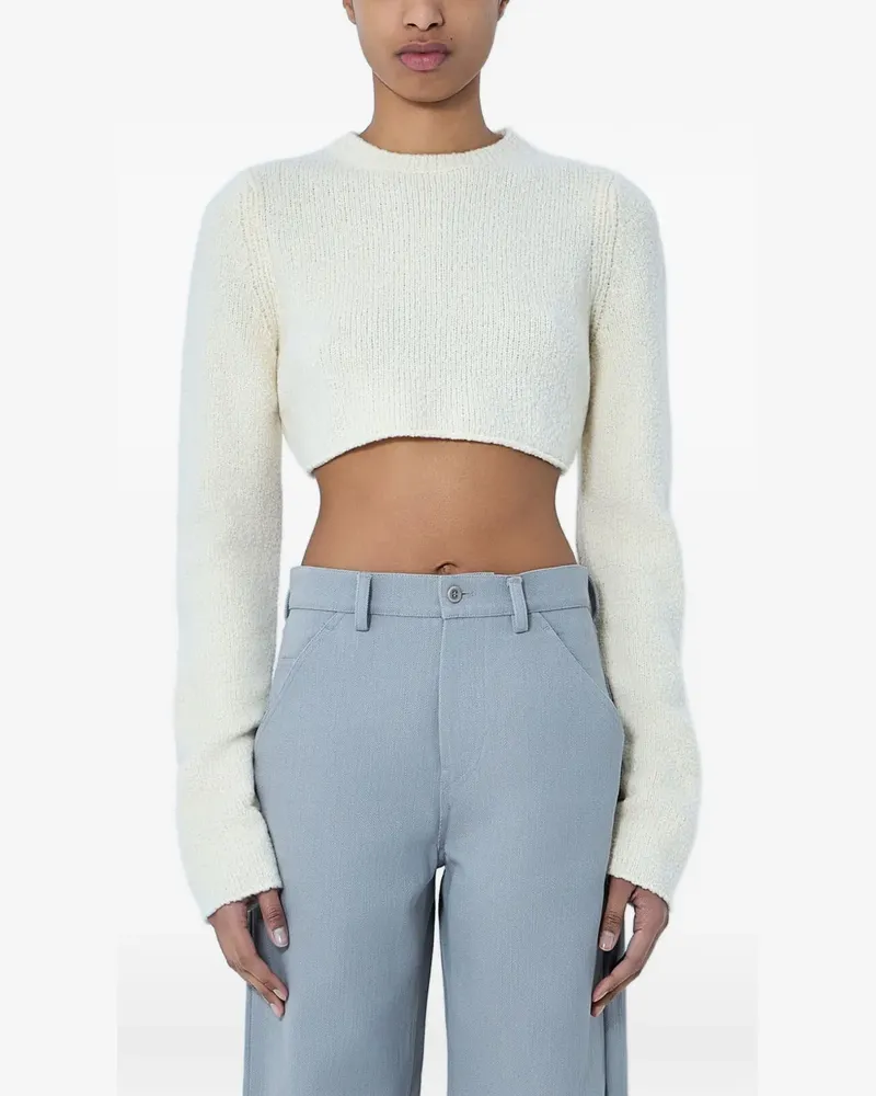 Rier cropped long-sleeve sweater - Nude Nude