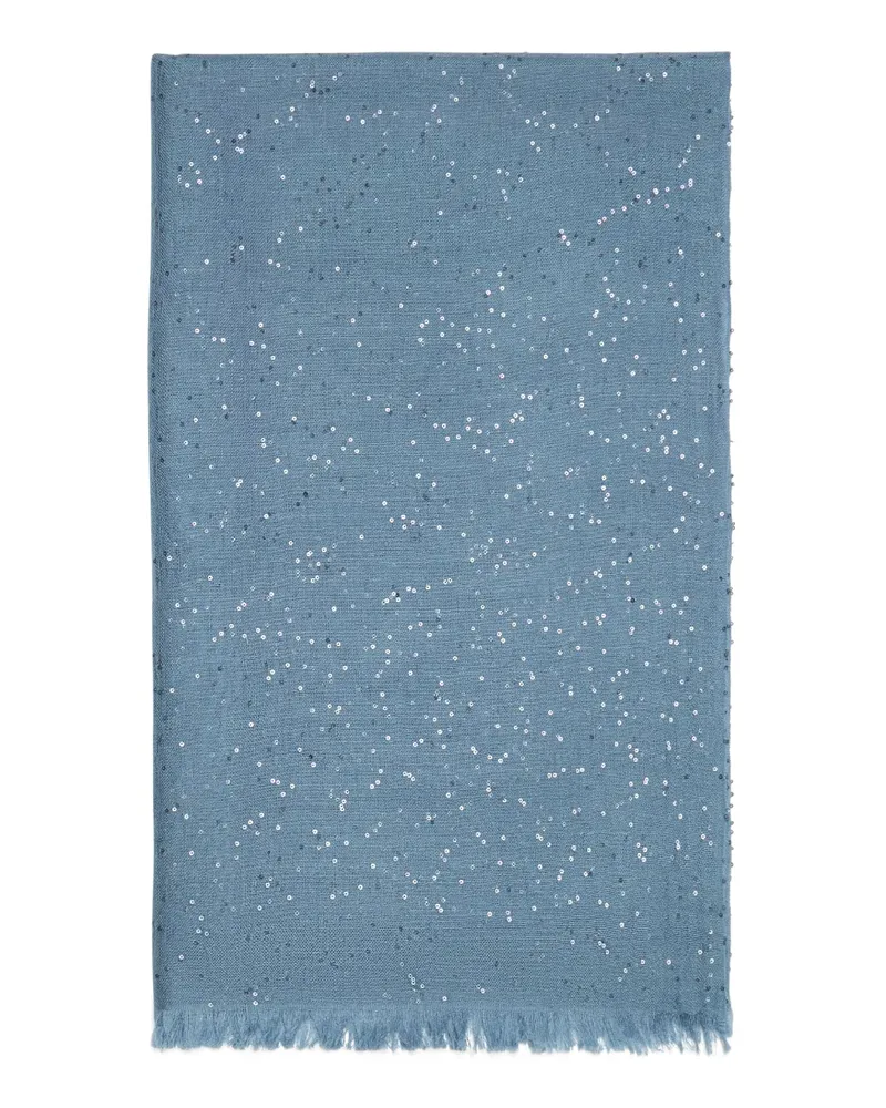 Brunello Cucinelli Schal mit Paillettenbesatz - Blau Blau