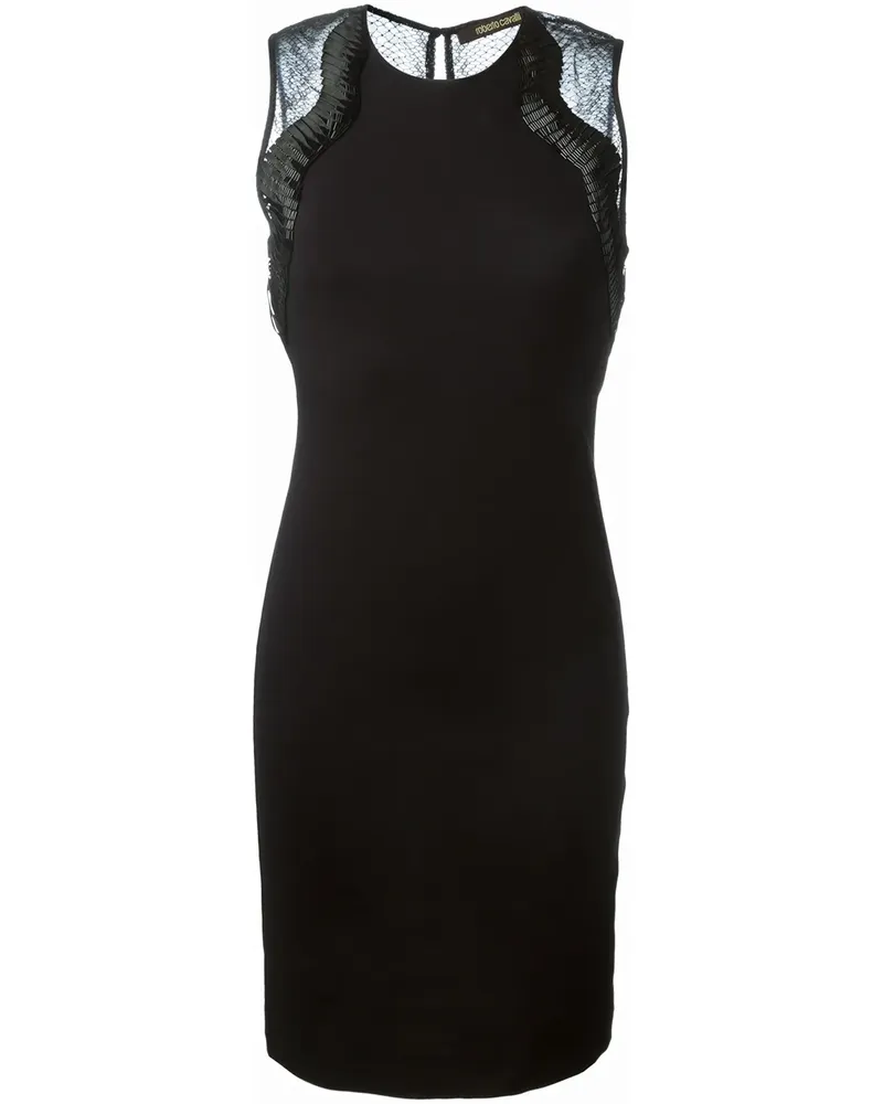 Roberto Cavalli Kleid mit Spitzeneinsatz - Schwarz Schwarz