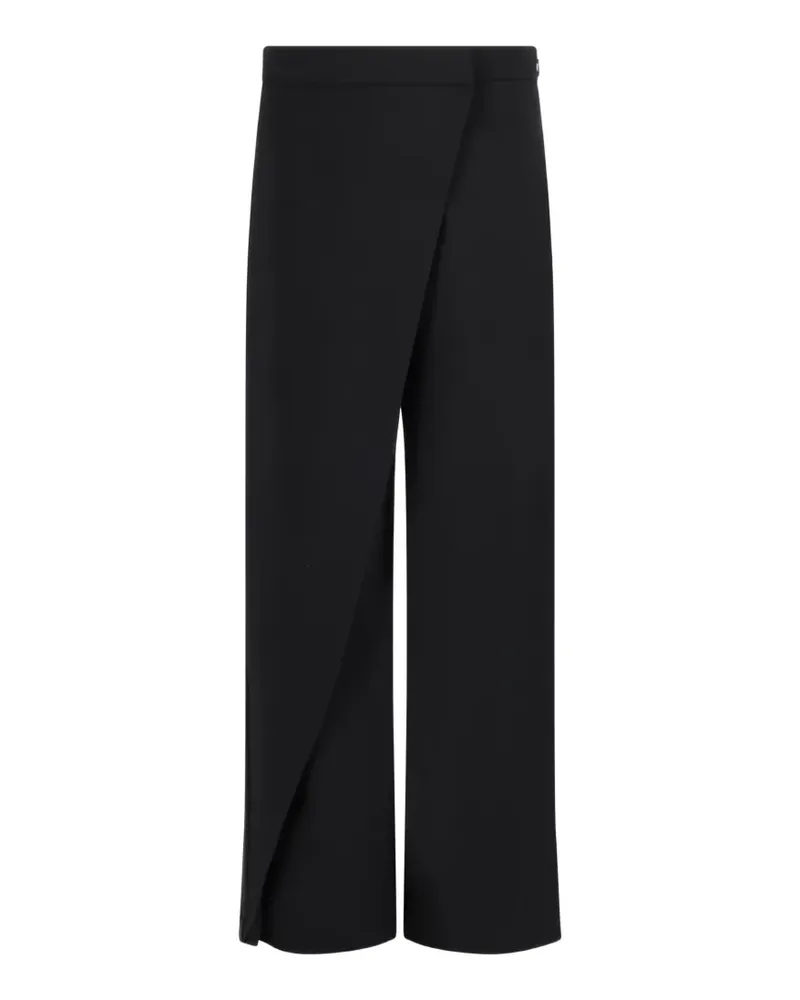 nine:inthe:morning wrap-front wide-leg trousers - Schwarz Schwarz