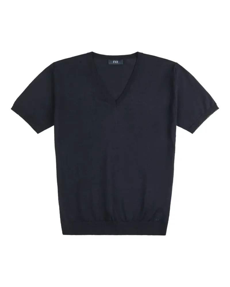 Fay V-neck short-sleeve T-shirt - Blau Blau