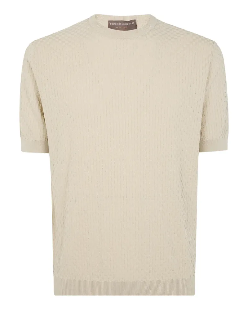 Filippo de Laurentiis waffle-knit short-sleeve T-shirt - Nude Nude