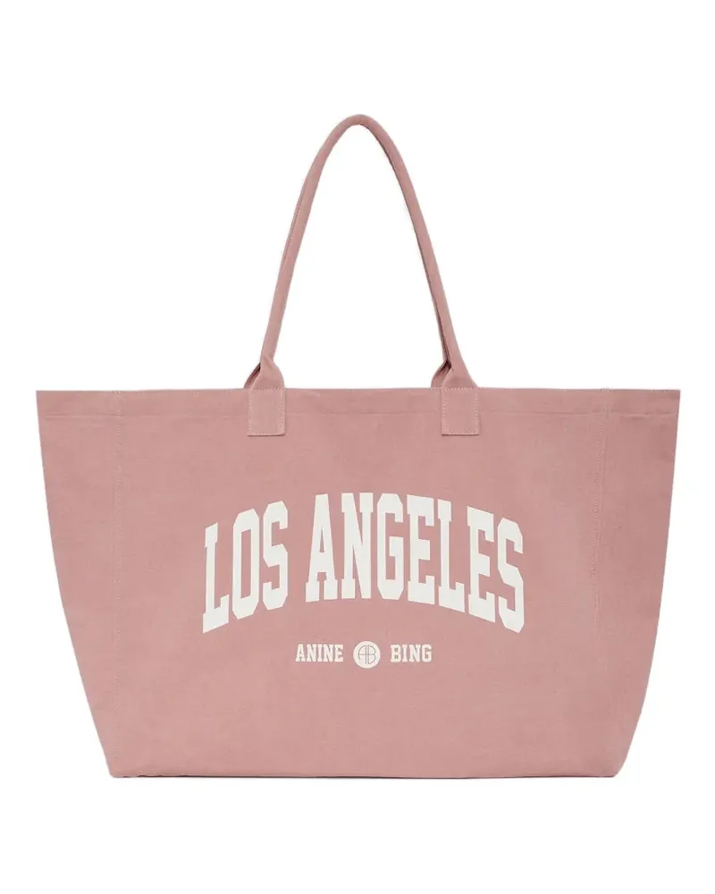 Anine Bing Los Angeles University Tote Bag aus Canvas - Rosa Rosa