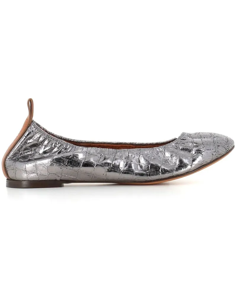 Lanvin Ballerinas im Metallic-Look Silber