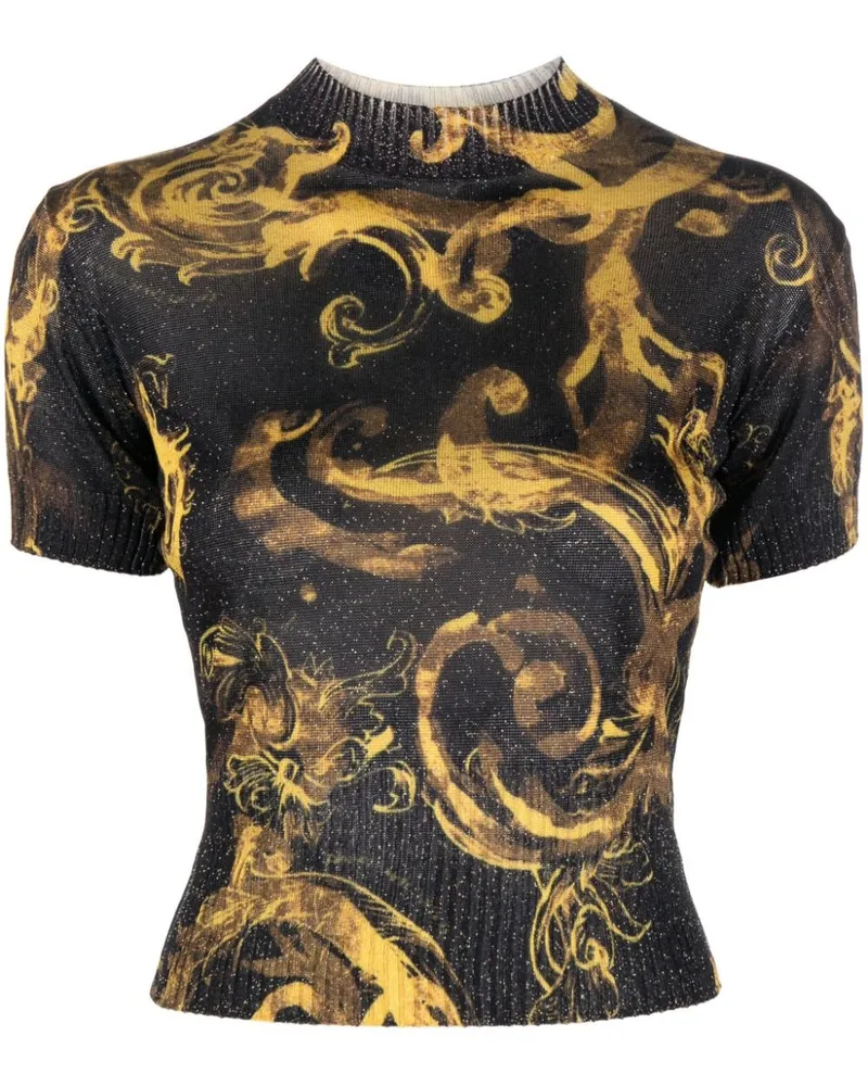 Versace Jeans Top mit Barocco-Print - Schwarz Schwarz